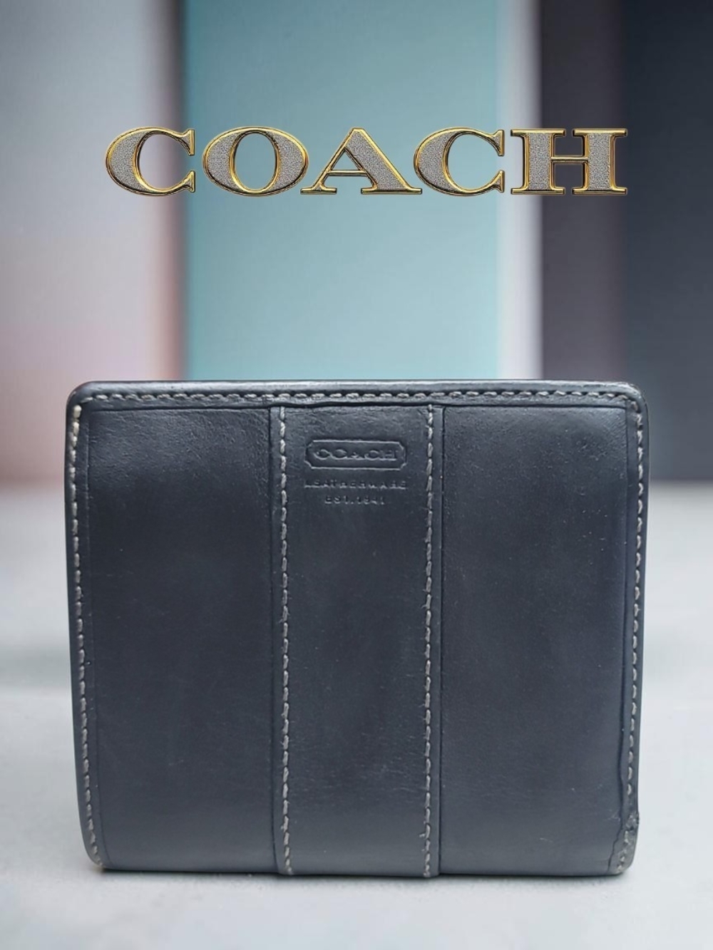 COACH Legacy Vintage Leather Framed French Wallet